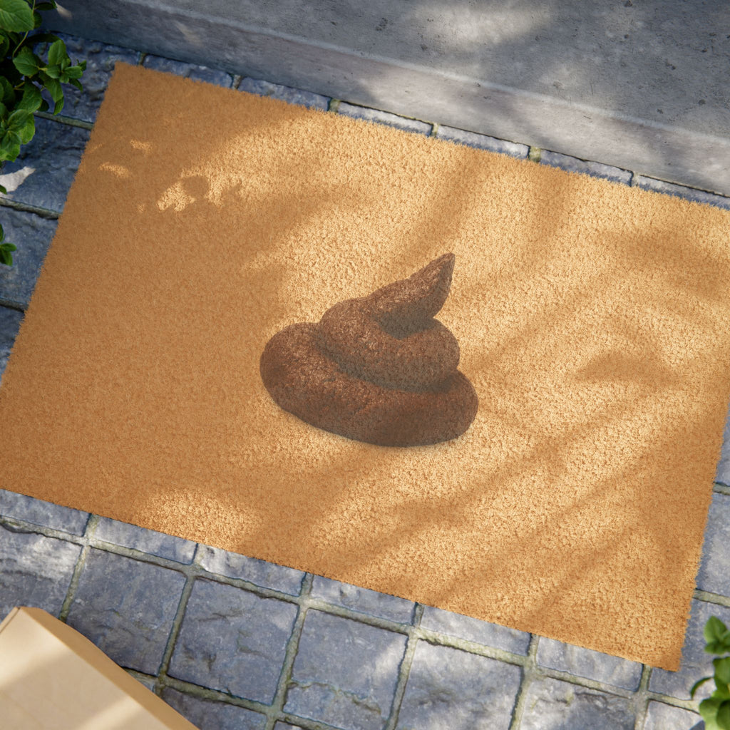 Funny Poop Emoji Doormat — Humorous Welcome Mat for Home & Apartments